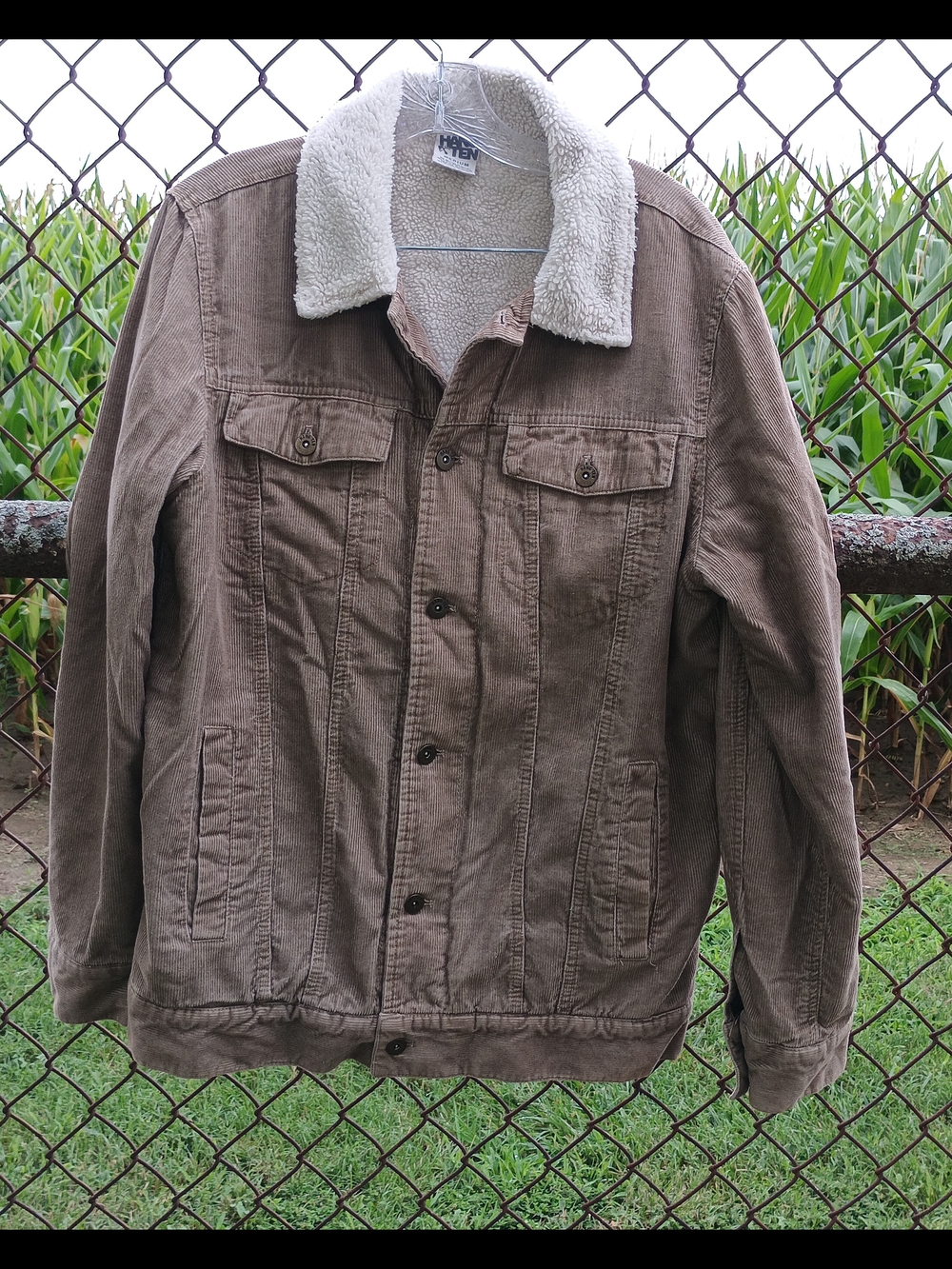 Vintage Hang Ten Sherpa Lined Coat Corduroy Woman's Size Med